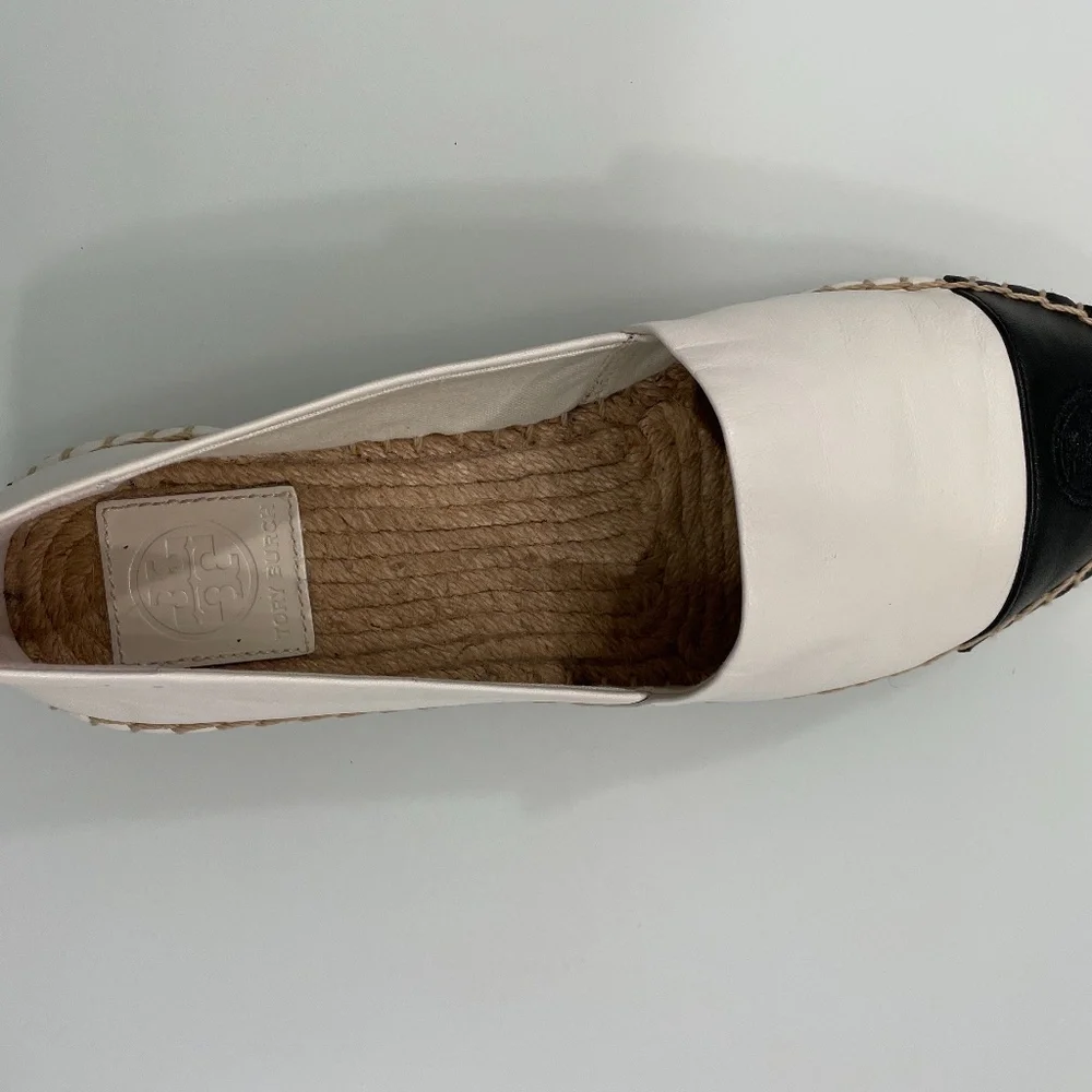 Tory Burch Leather Color Block Espadrille Flats - Picture 3 of 14